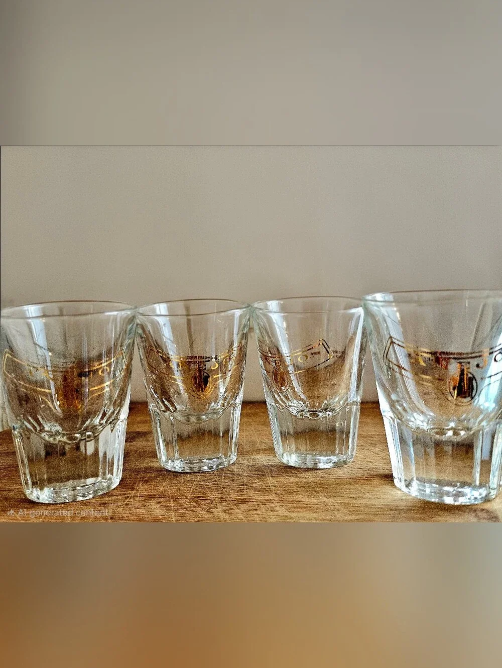 Vtg 4 Bacardi ANEJO Shot Glasses 1980 Maiami